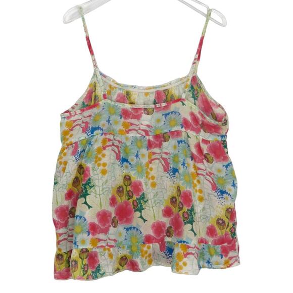 H&M Floral Baby Doll Top Y2K Style Cami Tank Top Multicolor Medium - Picture 3 of 7